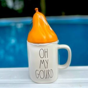 NWT RAE DUNN OH MY GOURD MUG W/ GOURD TOPPER